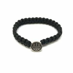 Beretta Bracelet Sterling Silver Logo - Black Color